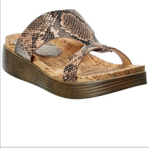 Donald Pliner Faina P7 Metallic Python Print Sandals - Picture 1 of 7